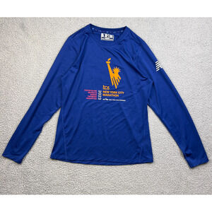 TCS NY Marathon Shirt Womens Medium Blue Long Sleeve Road Runners New Balance